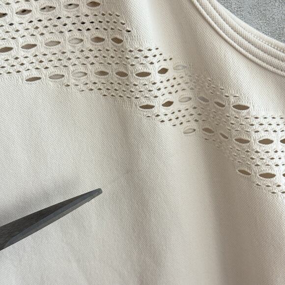 GYMSHARK Energy Seamless Laser-Cut Tank Top Womens Size Medium Ivory Workout Gym - Picture 5 of 10